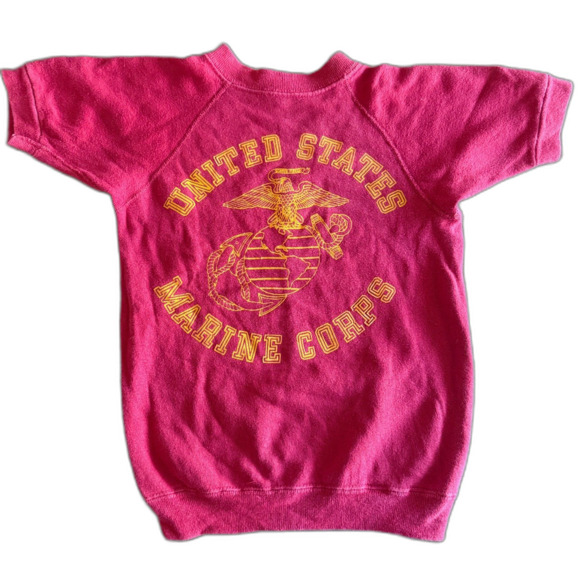 Vintage U.S. Marine Corps Red Sweat T-Shirt Youth Small - Picture 1 of 12